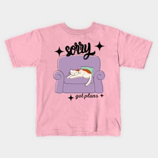 Sorry Got Plans Retro Graphic T-Shirt, Vintage Unisex Adult T Shirt, Vintage Kitten T Shirt, Nostalgia Cat T Shirt, Funny Shirt, Retro Gifts Kids T-Shirt